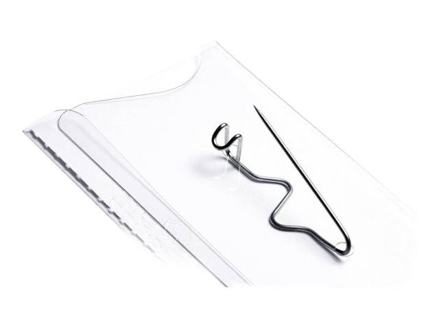 DURABLE - Namensschild - für 40 x 75 mm - Nadel - durchsichtig (Packung mit 100)