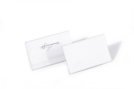 DURABLE - Namensschild - für 40 x 75 mm - Nadel - durchsichtig (Packung mit 100)
