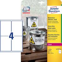 AVERY ZWECKFORM - Avery Heavy Duty Laser Labels - Polyester - weiß - 99.1 x 139 mm 80 Etikett(en) (20 Bogen x 4)