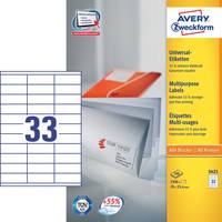 AVERY ZWECKFORM - Avery - Weiß - 70 x 25.4 mm 3300 Stck. (100 Bogen