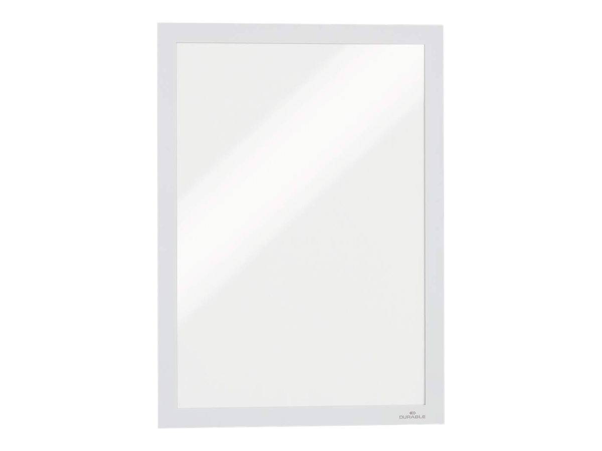 DURABLE DURAFRAME - Dokumentenhalterung - geeignet für Wandmontage, Türbefestigung - für A4 - doppelseitig - weiß (Packu