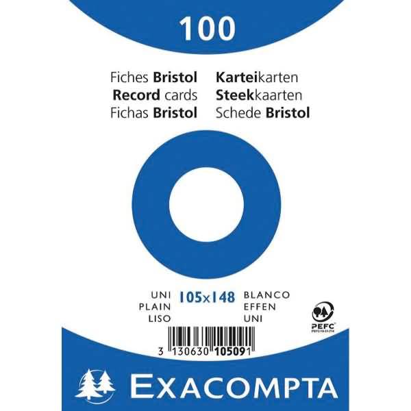 Karteikarte 10509E DIN A6 blanko weiß 100 Stück