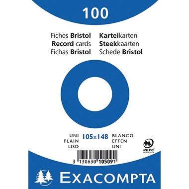 Exacompta Karteikarte 10509E DIN A6 blanko weiß 100 St./Pack.
