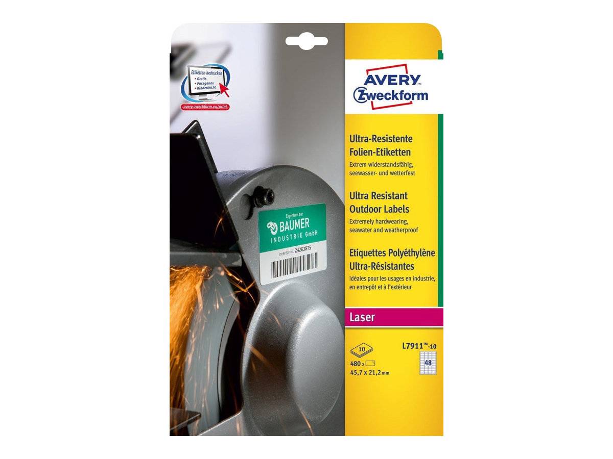 Avery Zweckform Ultra-Resistant Labels - Polyethylen (PE)