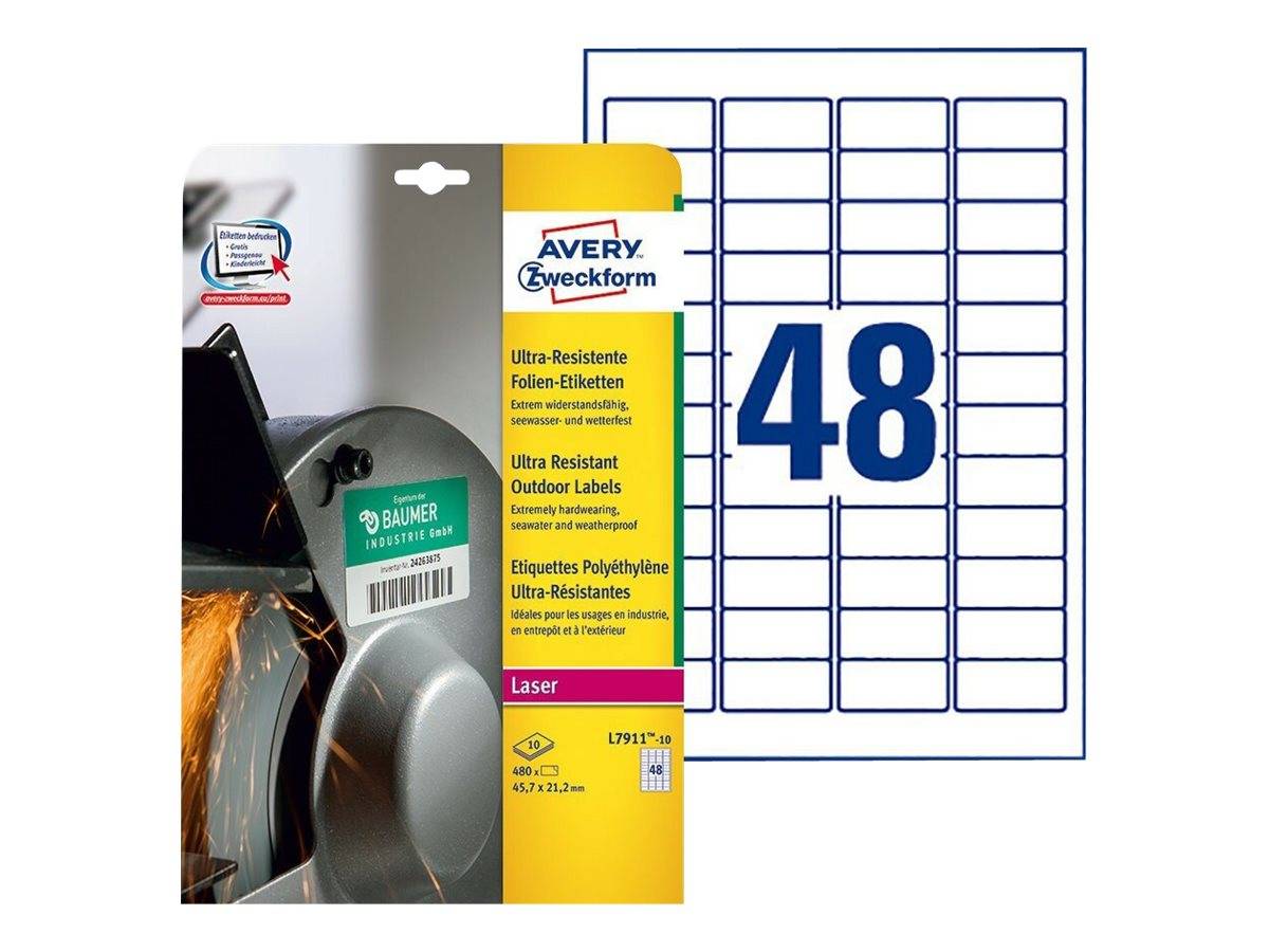 Avery Zweckform Ultra-Resistant Labels - Polyethylen (PE)