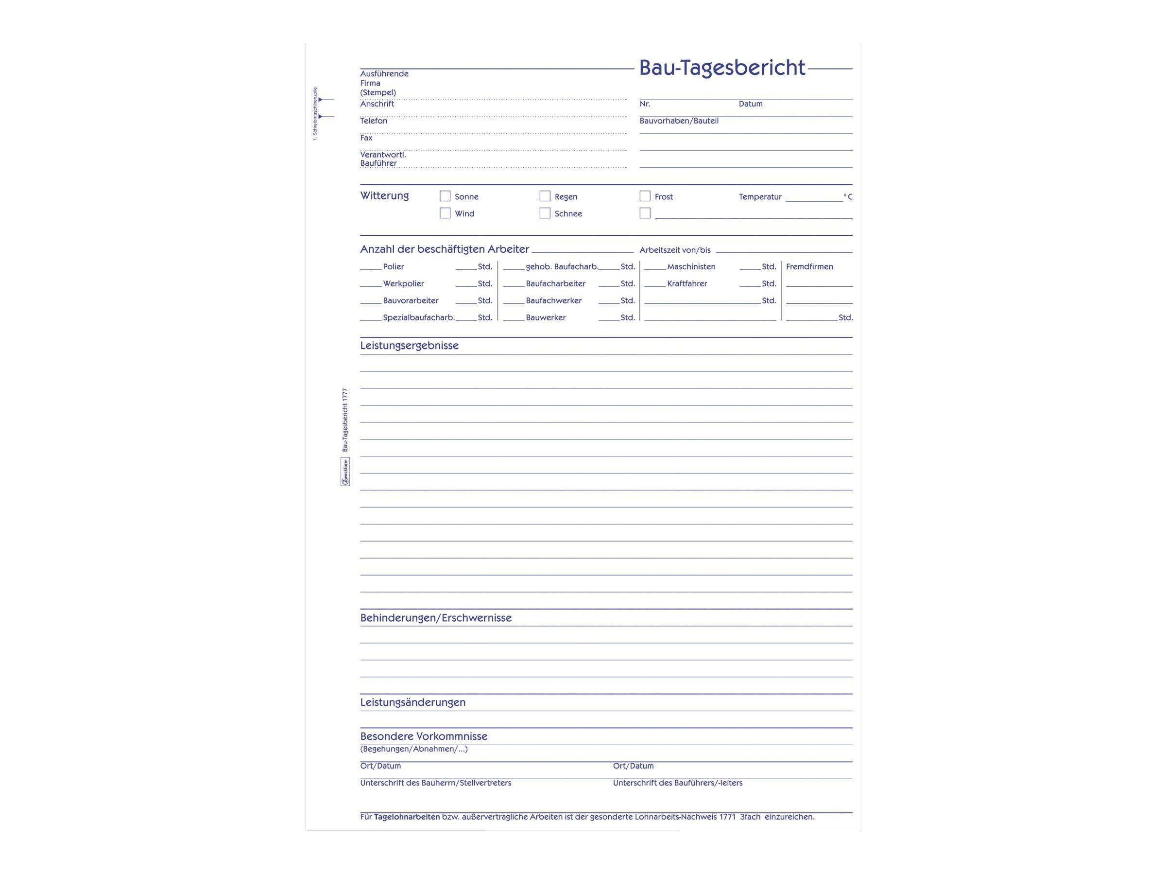 Avery Zweckform - Bautagebuch - 40 Blatt - A4