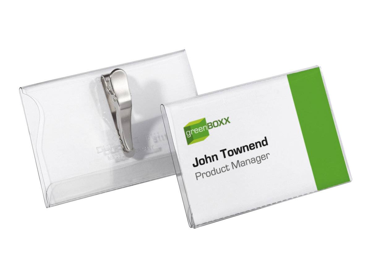 DURABLE - Namensschild - für 54 x 90 mm - Clip - durchsichtig (Packung mit 25)