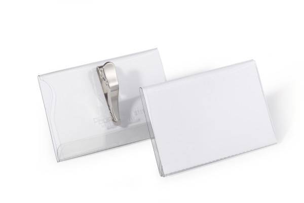 DURABLE - Namensschild - für 54 x 90 mm - Clip - durchsichtig (Packung mit 25)