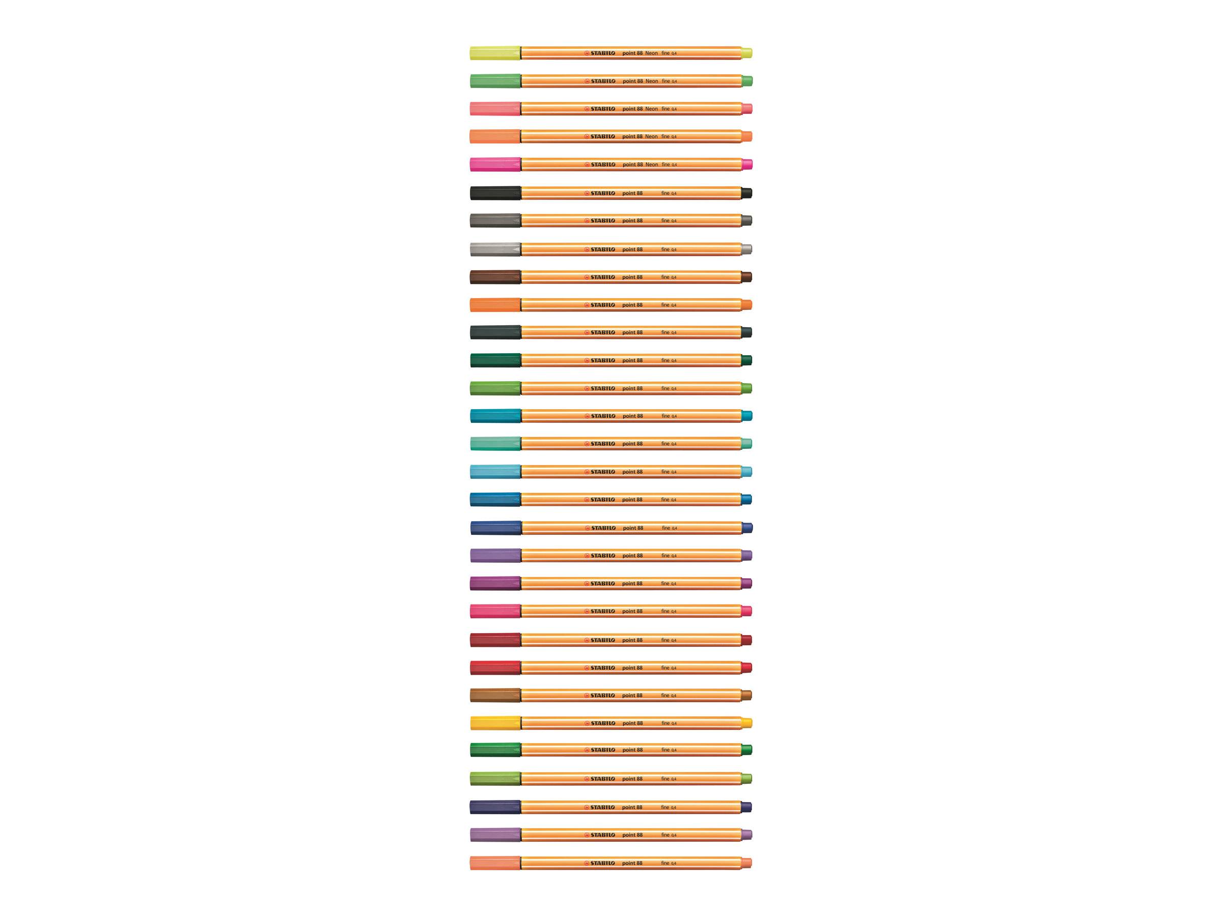 STABILO point 88 - Fineliner - gemischte Farben - 0.4 mm - fein (Packung mit 10)