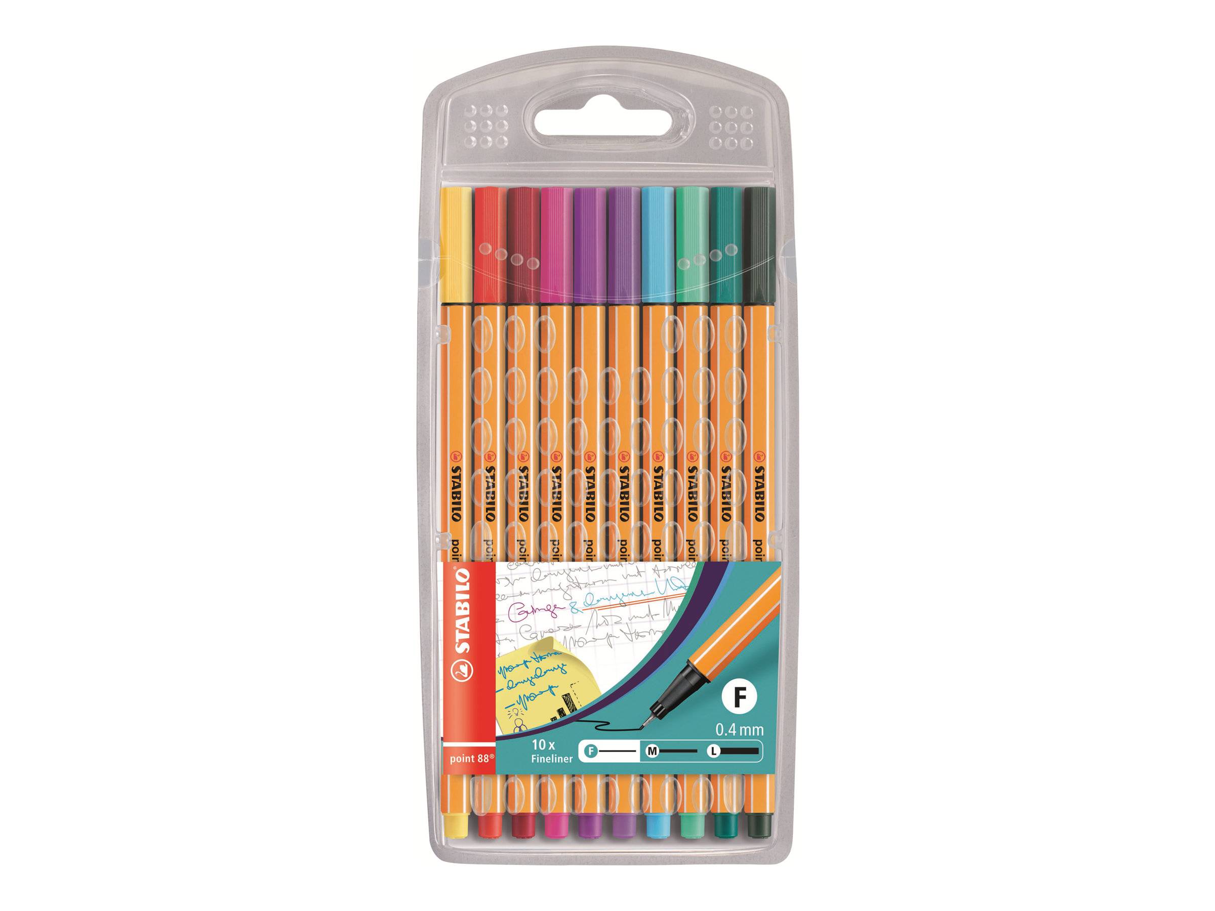 STABILO point 88 - Fineliner - gemischte Farben - 0.4 mm - fein (Packung mit 10)