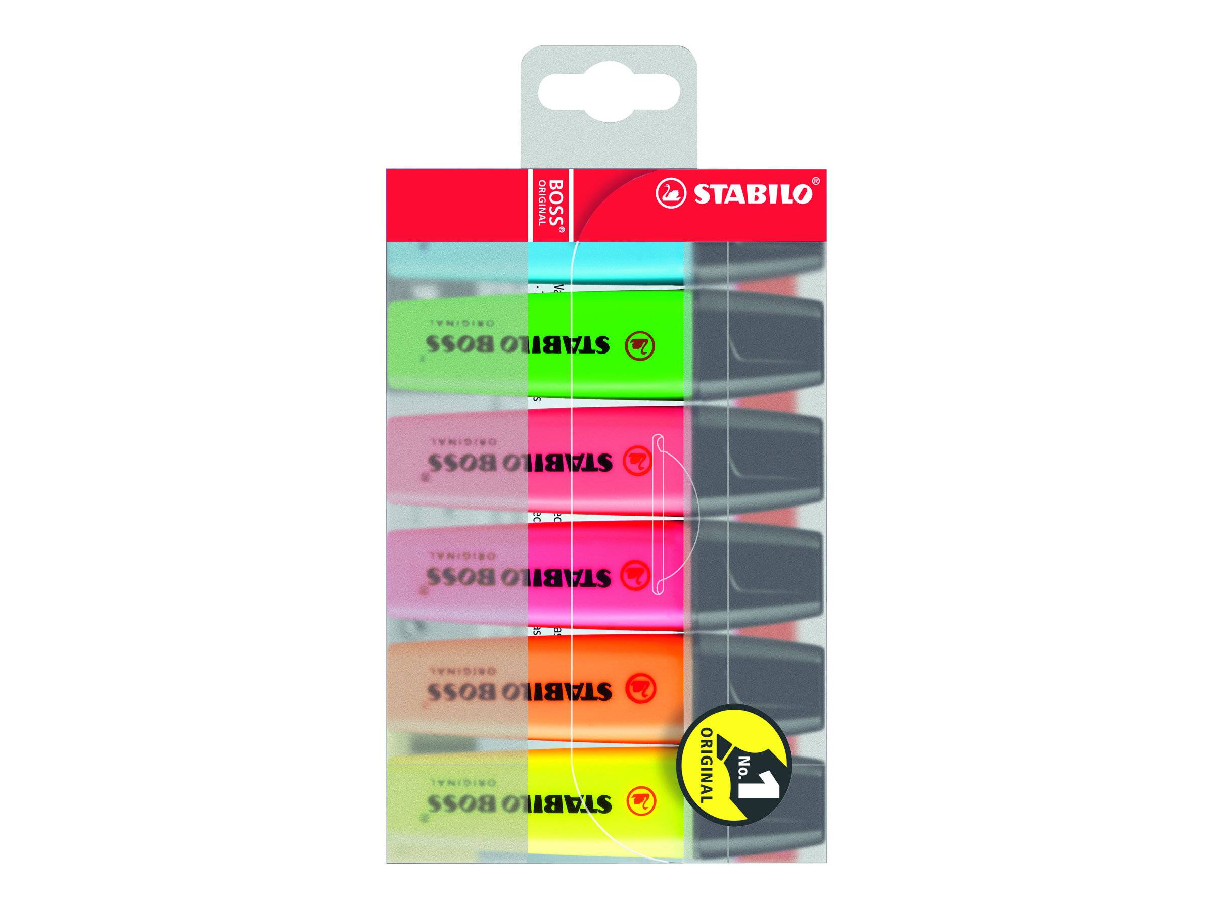 STABILO BOSS ORIGINAL - Textmarker - Blau fluoreszierend, fluoreszierend orange, fluoreszierend rot, fluoreszierend gelb