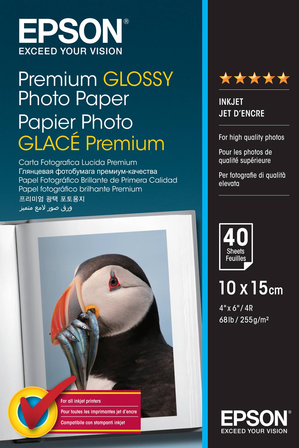 Epson Premium Glossy Photo Paper - Glänzend - 100 x 150 mm 40 Blatt Fotopapier