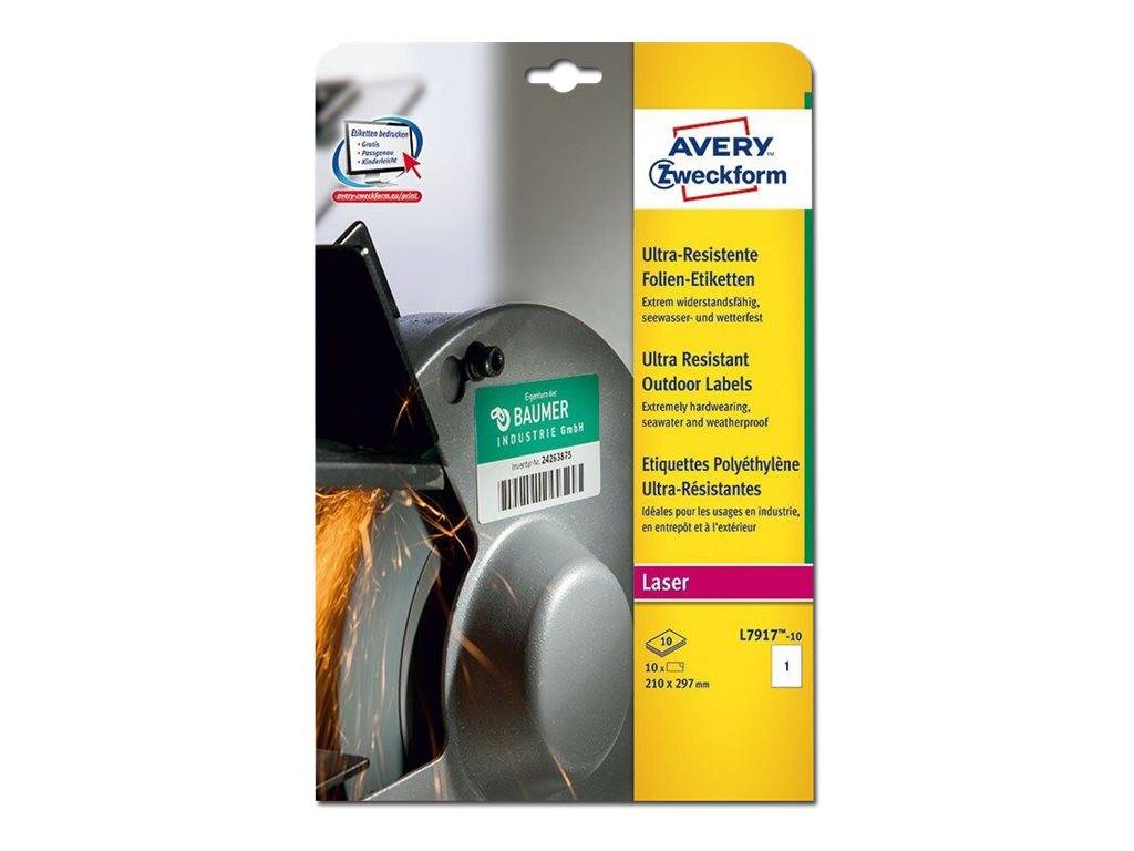 Avery Zweckform - Polyethylen (PE) - matt - permanenter Klebstoff - weiß - A4 (210 x 297 mm)