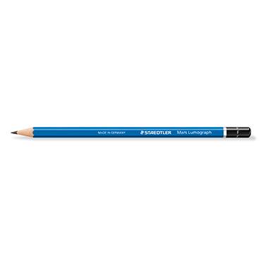STAEDTLER Bleistift Mars Lumograph 100-F 17,5cm F Schaft blau