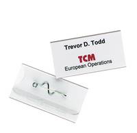 DURABLE - Namensschild - für 30 x 60 mm - Nadel - durchsichtig (Packung mit 100)