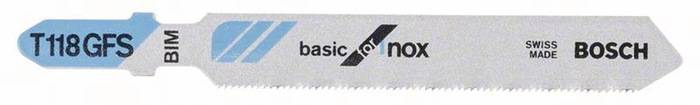 Stichsägeblatt T 118 GFS Basic for Inox L.83mm Zahnteilung 0,8mm BIM 5er Pack