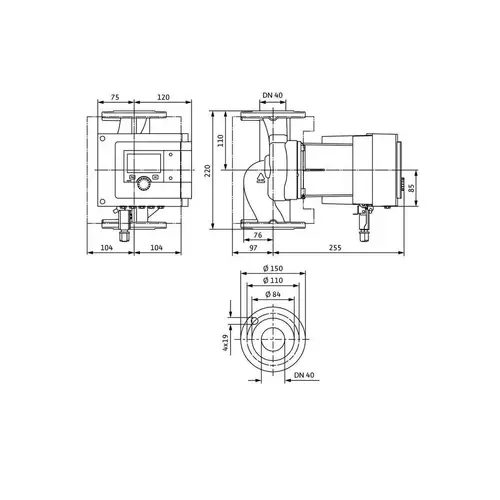 Wilo Hocheffizienzpumpe Stratos MAXO 40/0,5-4, DN 40, 220mm, PN 6/10 Wilo Hocheffizienzpumpe Stratos MAXO 40/0,5-4, DN 40, 220mm, PN 6/10