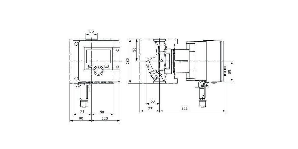 Wilo Hocheffizienzpumpe Stratos MAXO 30/0,5-8, Rp 1 1/4Zoll, 180mm,