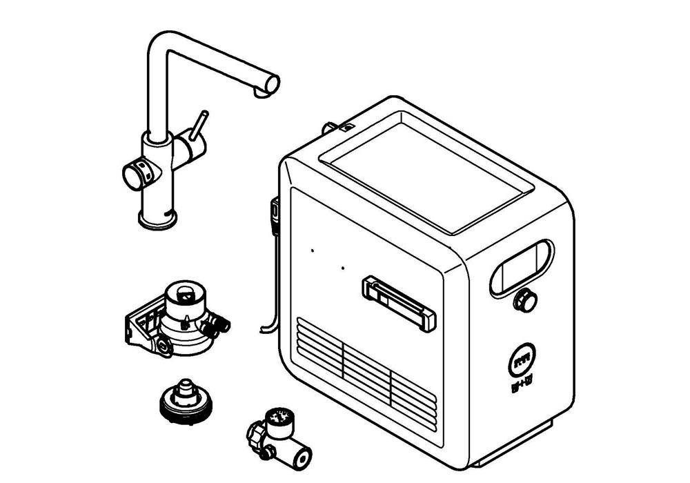 GROHE StarterKit Blue Professional L-Auslauf su-st supersteel