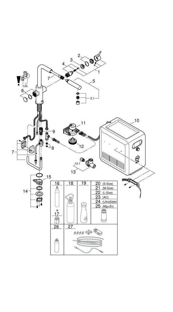 GROHE StarterKit Blue Professional L-Auslauf chr chrom