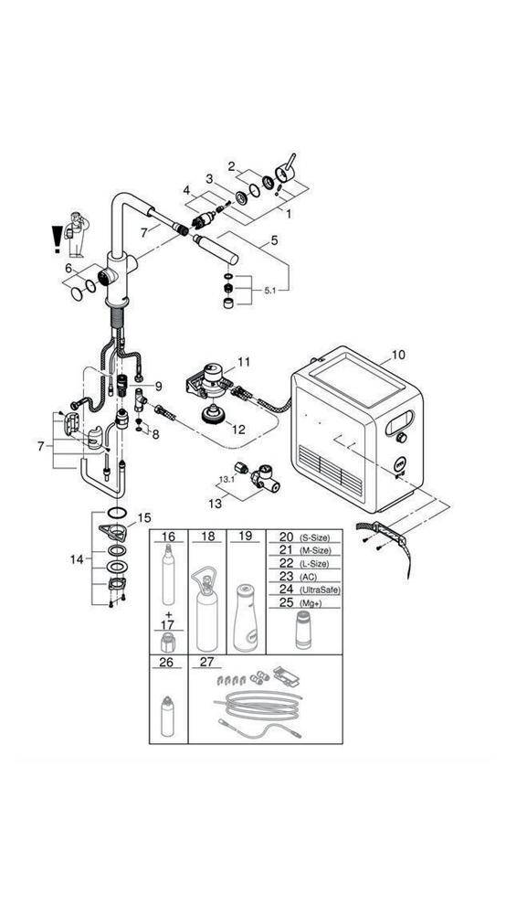 GROHE StarterKit Blue Professional L-Auslauf chr chrom