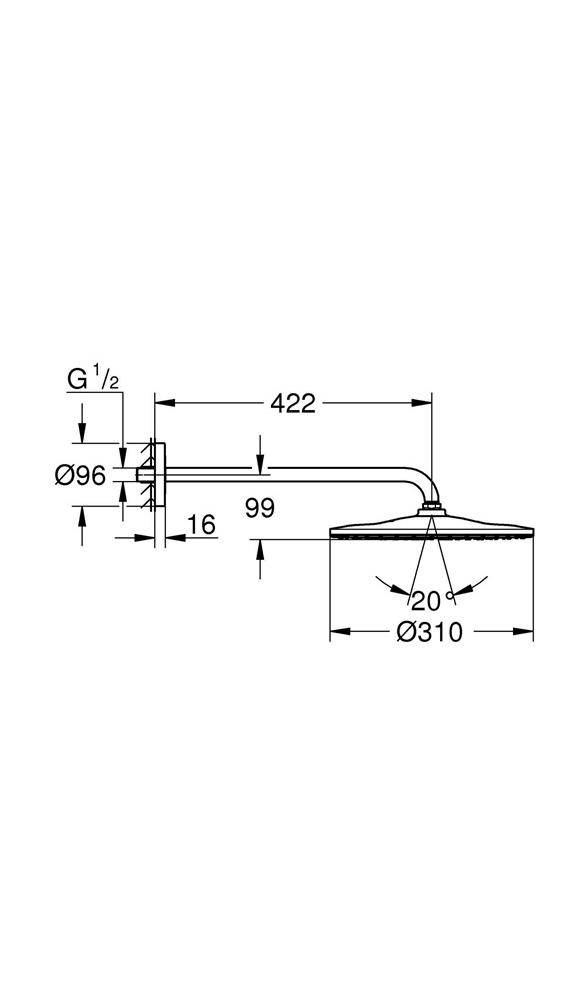 GROHE Kopfbrauseset Rainshower 310 Mono 422mm chr chrom