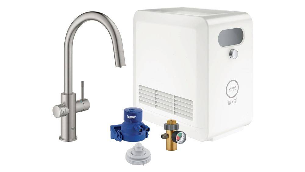 GROHE StarterKit Blue Professional C-Auslauf su-st supersteel