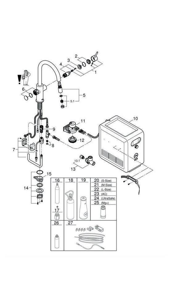 GROHE StarterKit Blue Professional C-Auslauf su-st supersteel