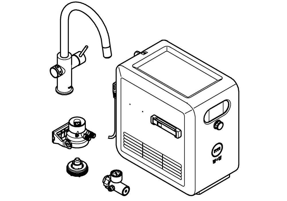 GROHE StarterKit Blue Professional C-Auslauf su-st supersteel