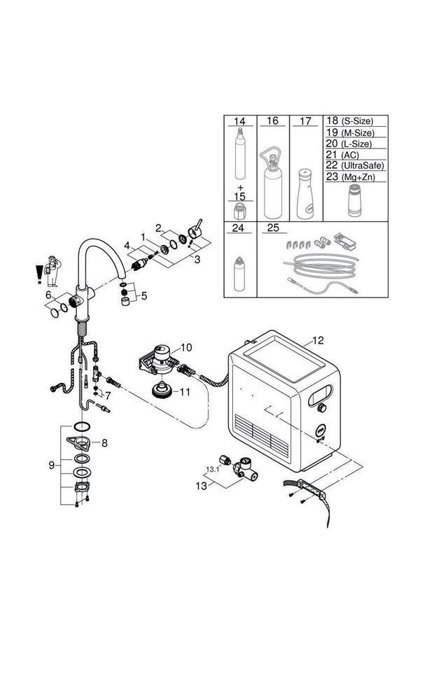 GROHE StarterKit Blue Professional C-Auslauf chr chrom