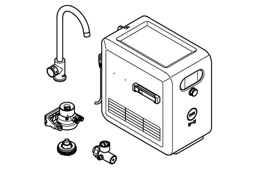 GROHE Mono StarterKit Blue Professional C-Auslauf chr chrom