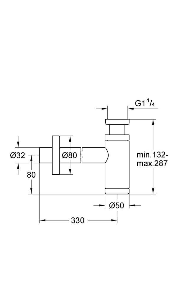 GROHE Geruchverschluss 1 1/4Zoll f Wascht. ha graph gebü hard
