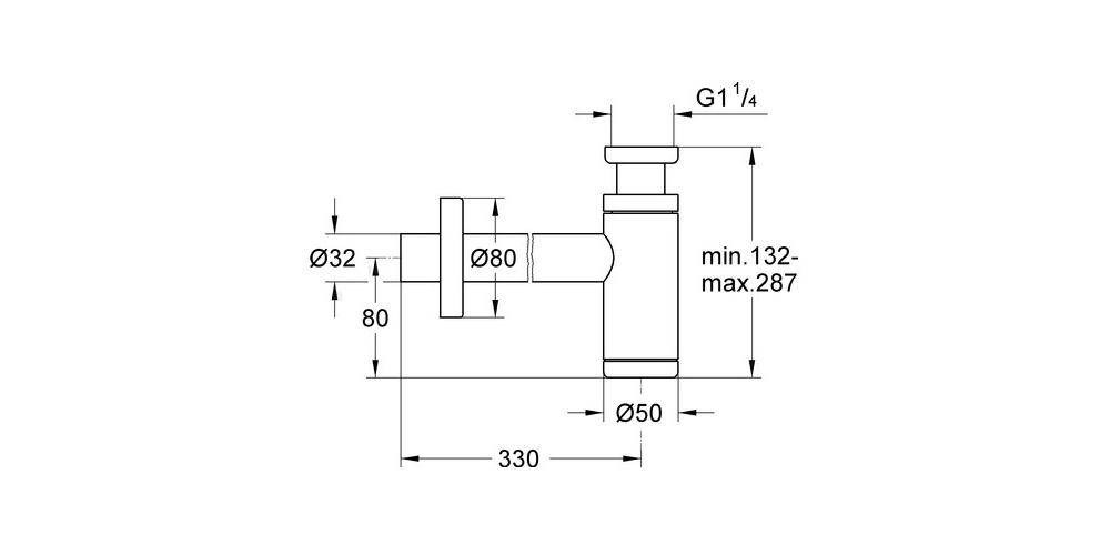 GROHE Geruchverschluss 1 1/4Zoll f Wascht. ha graph gebü hard