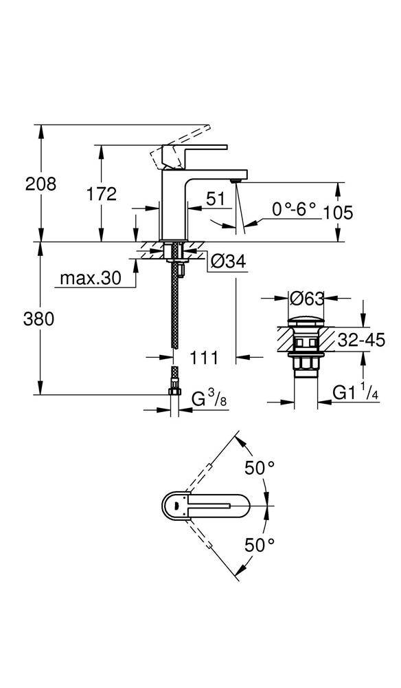 GROHE EH-Waschtischbatterie Plus 1/2Zoll S-Size chr chrom