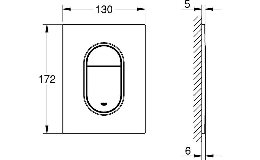 GROHE WC-Betätigung Arena Cosmopolitan S 130x172mm co sun cool sunrise