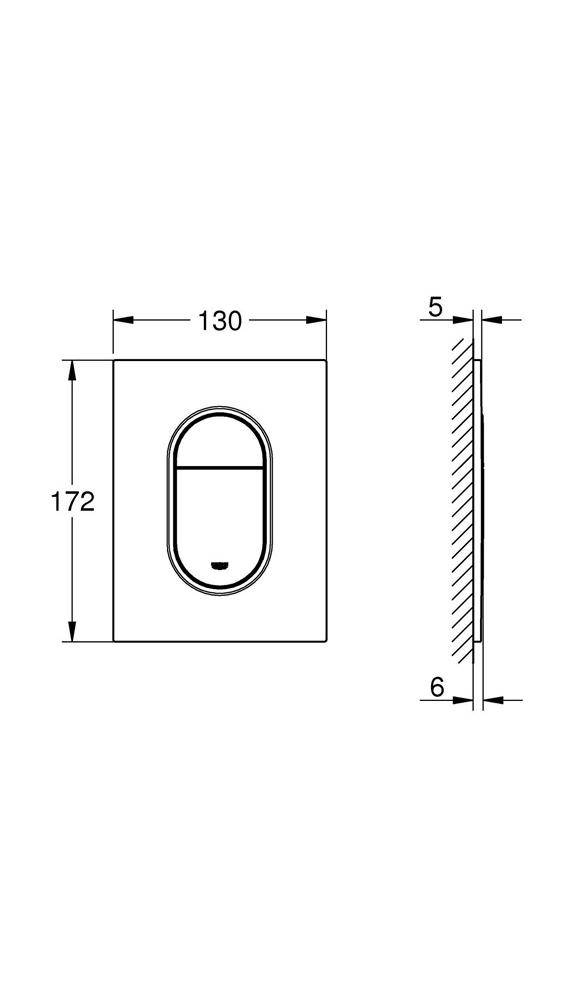 GROHE WC-Betätigung Arena Cosmopolitan S 130x172mm co sun cool sunrise