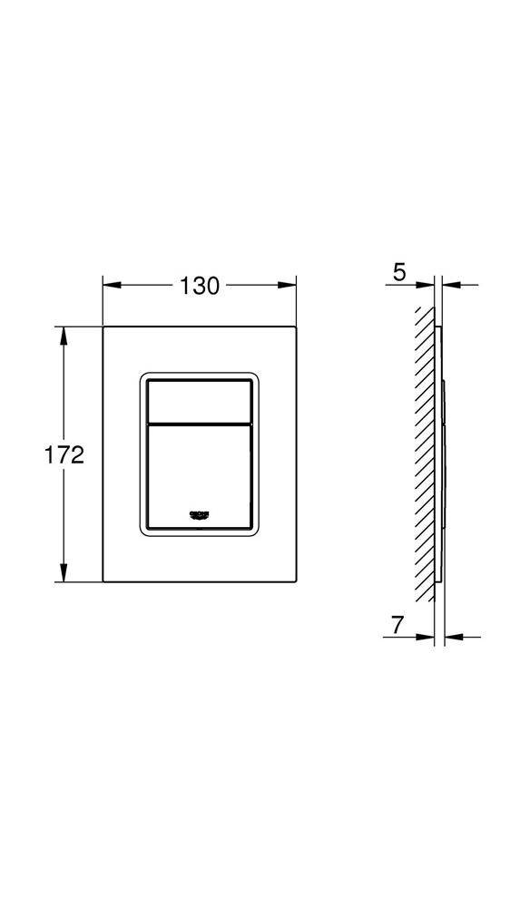 GROHE WC-Betätigung Skate Cosmopolitan S 130x172mm wa sun gebü warm