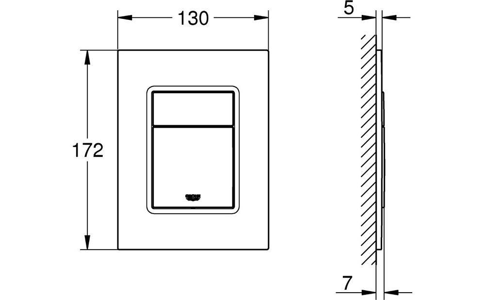 GROHE WC-Betätigung Skate Cosmopolitan S 130x172mm wa sun gebü warm