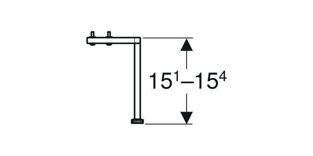 Geberit Möbelfuß SMYLE Square 2 Stück, verchromt Höhe 151 - 154mm