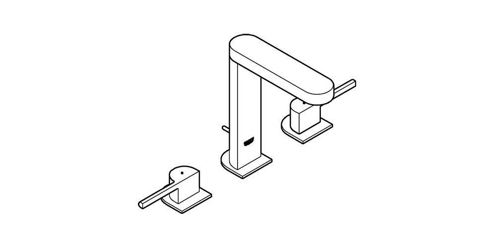 GROHE 3-Loch-Waschtischbatterie Plus 1/2Zoll chr chrom