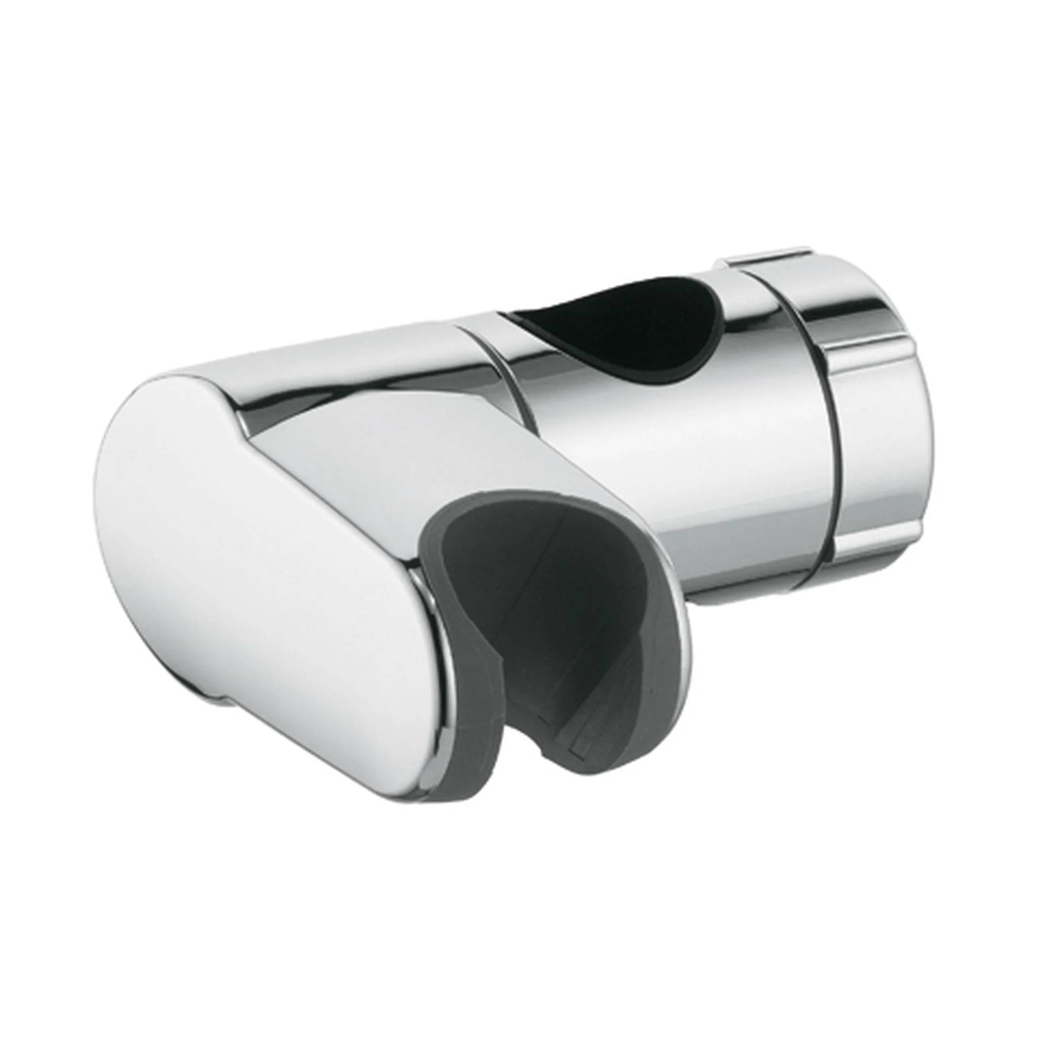 Chrome-Handbrause-Halterung mit offener Klammer und Wandmontage-Anschluss.