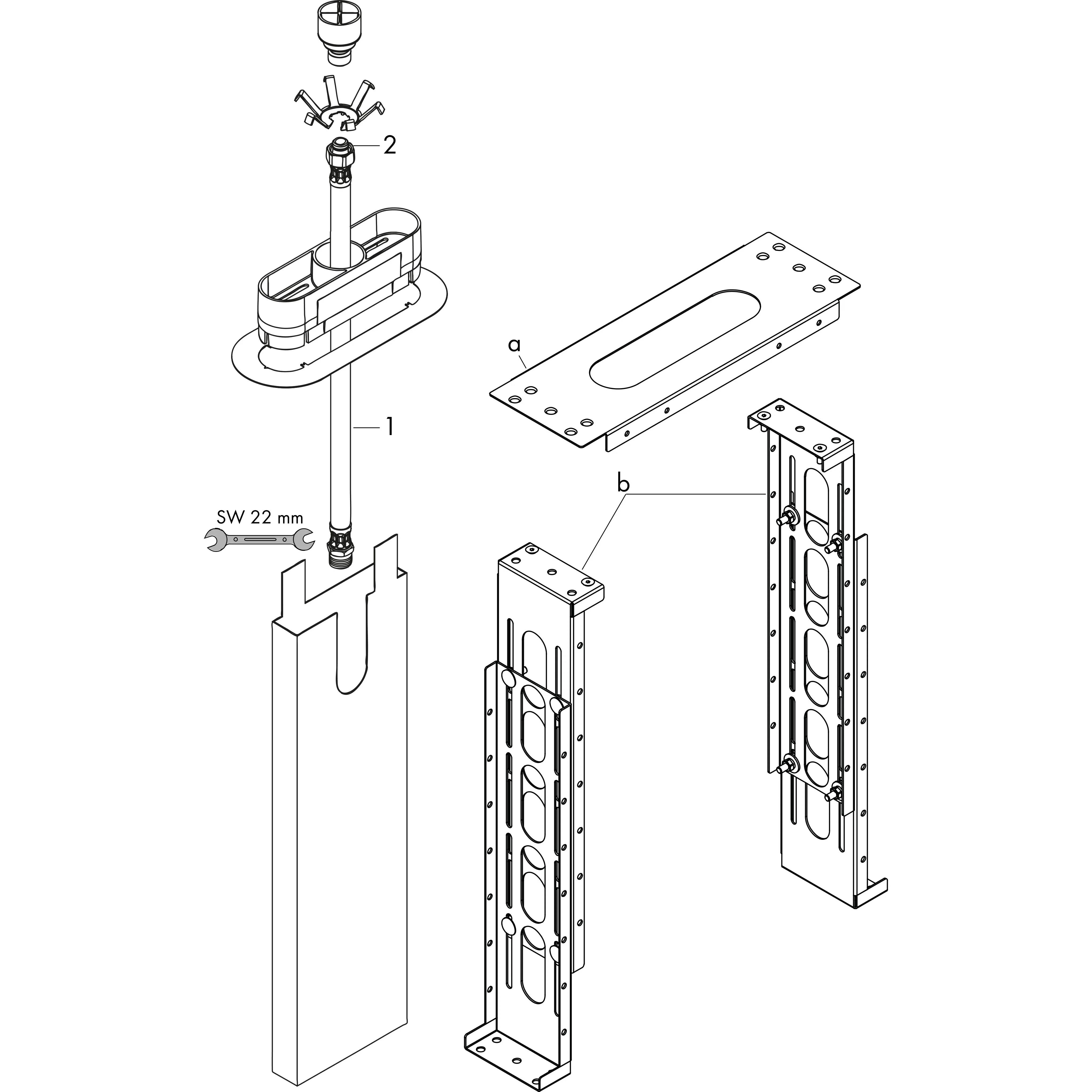 hansgrohe sBox Wanne Grundset, 1 Stk.