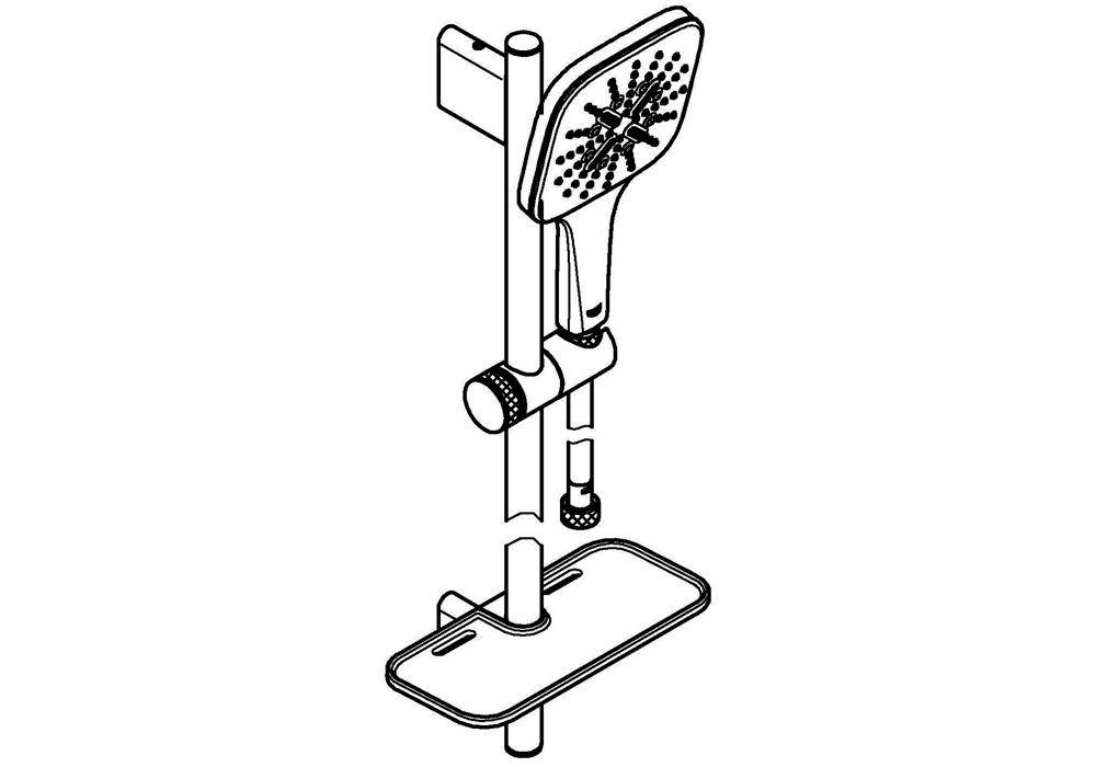 GROHE Brausestangenset Rainshower SmartActive chr chrom Ablage