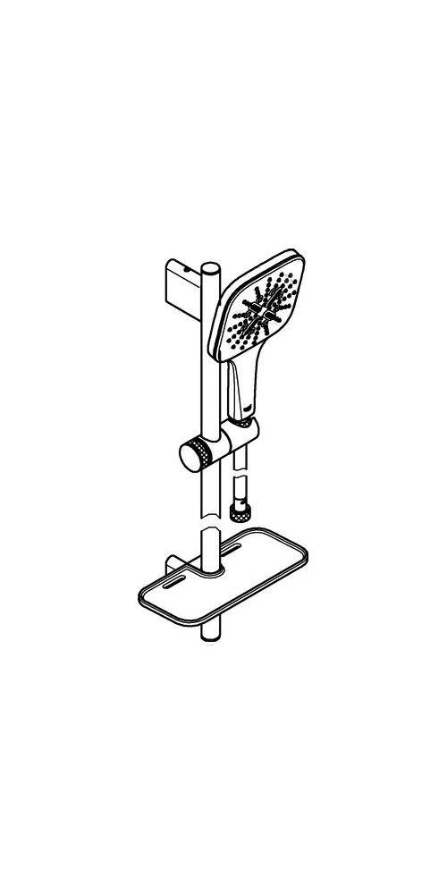 GROHE Brausestangenset Rainshower SmartActive chr chrom Ablage