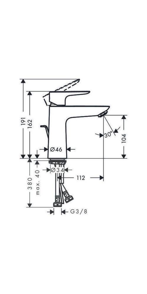 hansgrohe HG EH-WT-MI TALIS E 110 mit Ablaufgarnitur G 1 1/4Zoll