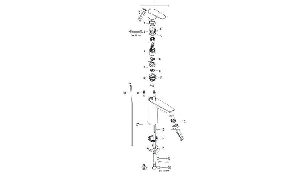 hansgrohe HG EH-WT-MI TALIS E 110 mit Ablaufgarnitur G 1 1/4Zoll