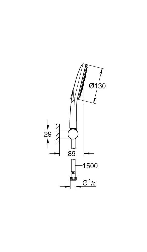 GROHE Wandhalterset Rainshower SmartActive 130 chr chrom verstellbar