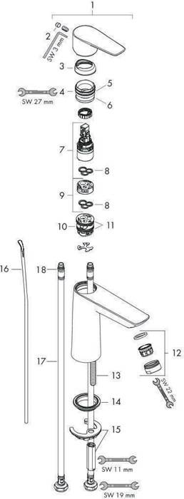 hansgrohe HG EH-WT-MI TALIS E 110 m Ablgrt G 1 1/4" polished gold