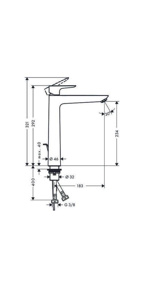 hansgrohe HG EH-WT-MI TALIS E 240 mit Ablaufgarnitur G 1 1/4"