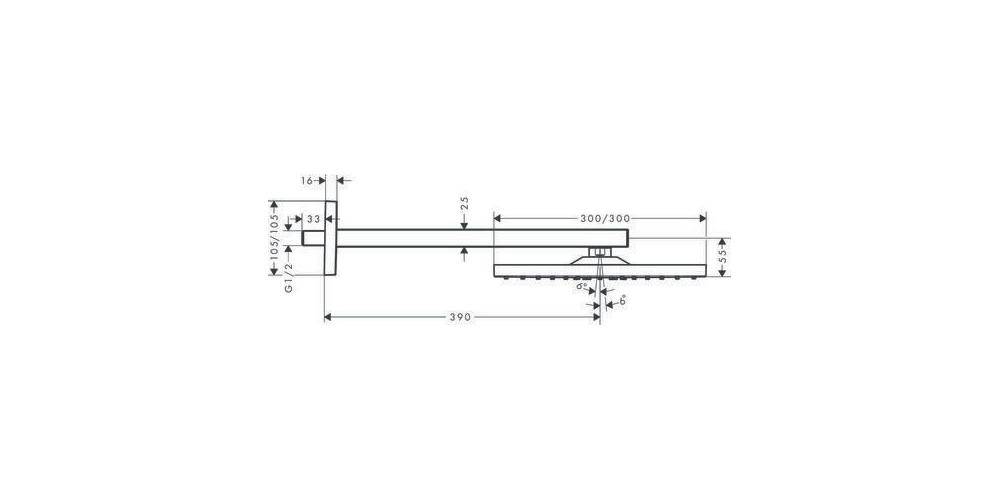 hansgrohe HG Kopfbrause E 300 RAINDANCE 300x300mm, 1 jet mattschwarz